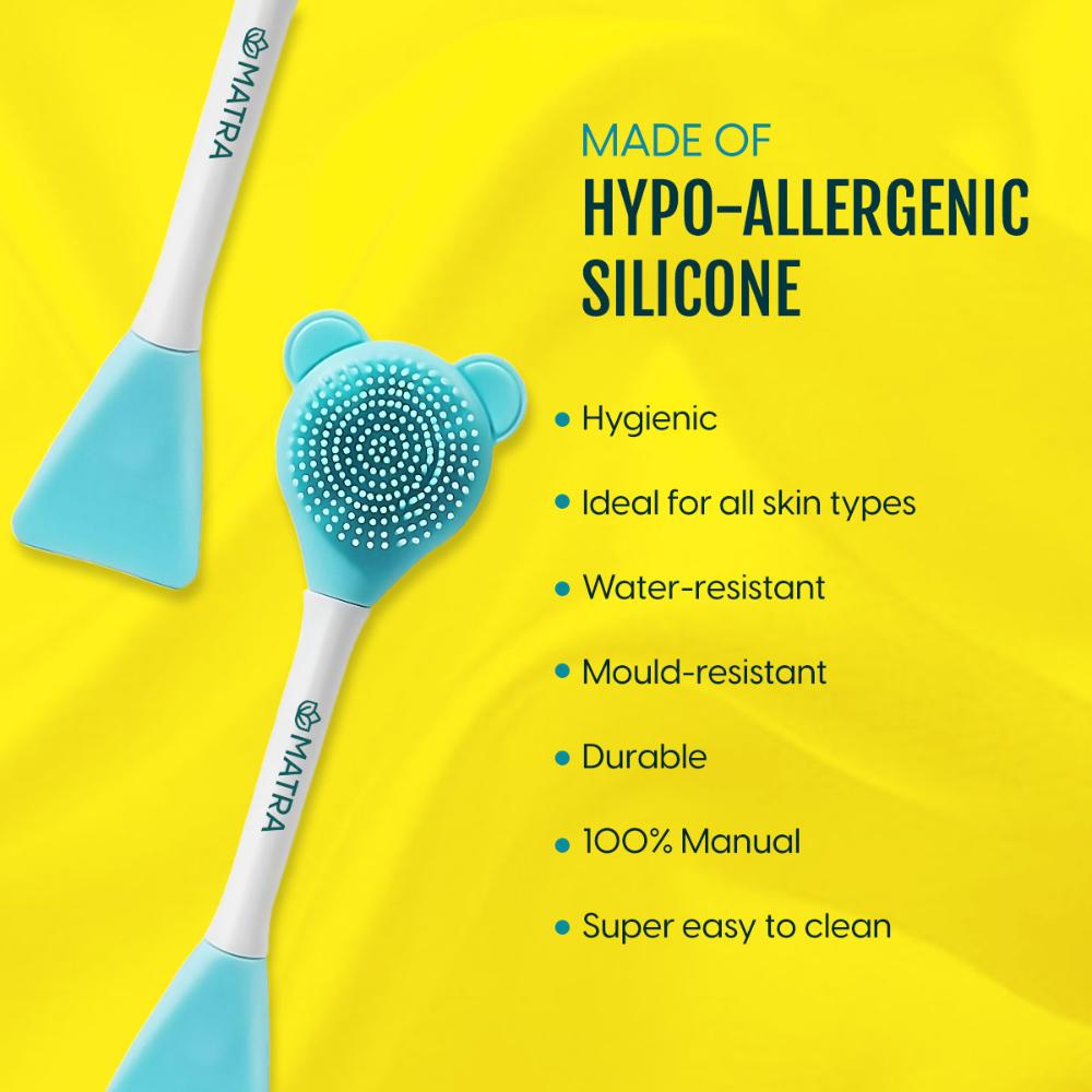 Matra Silicone Face Scrubber Dual Side Manual Face Cleansing Brush And Face Mask Applicator