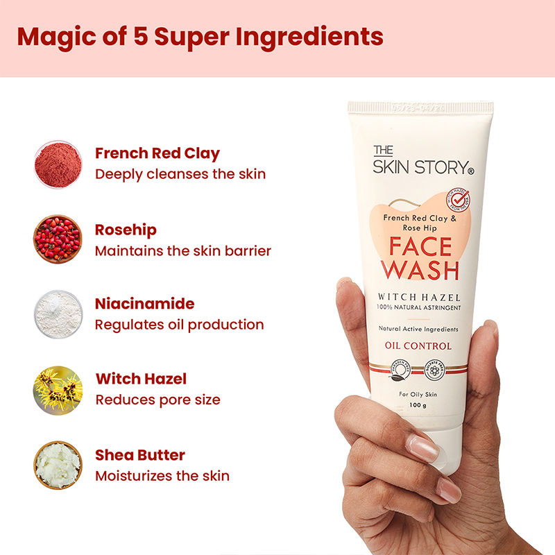 The Skin Story French Clay Pimple Oil Control Face Wash For Acne Prone Oily Skin Cleanses Pores