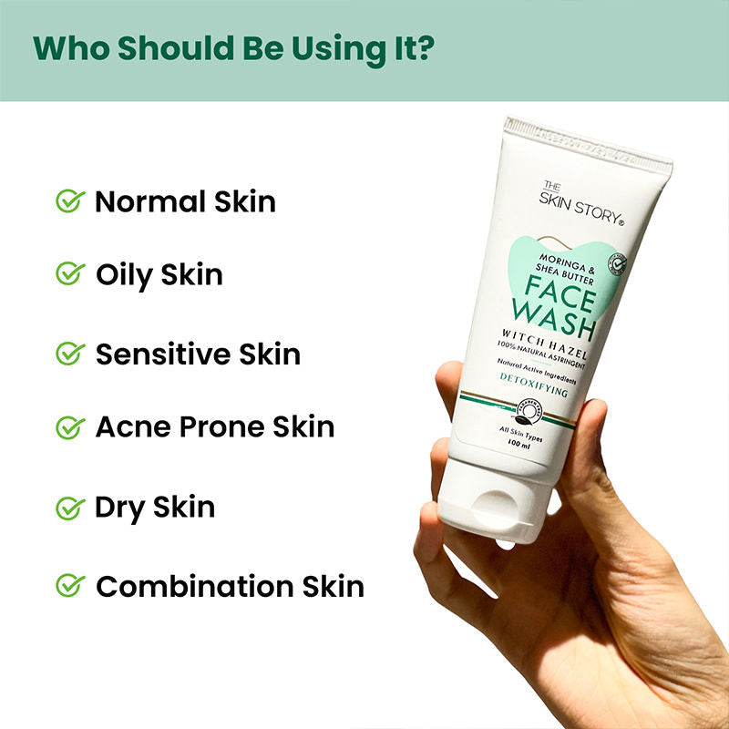 The Skin Story Moringa Shea Butter Face Wash - Reduces Acne Breakouts, Minimizes Pores, Oil Control