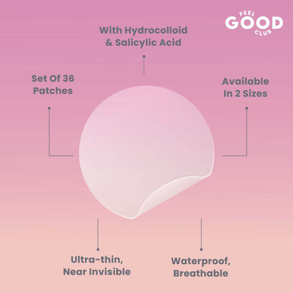 Feel Good Club Pimple Patch With Hydrocolloid & Salicylic Acid For Acne Healing & Spot Correction