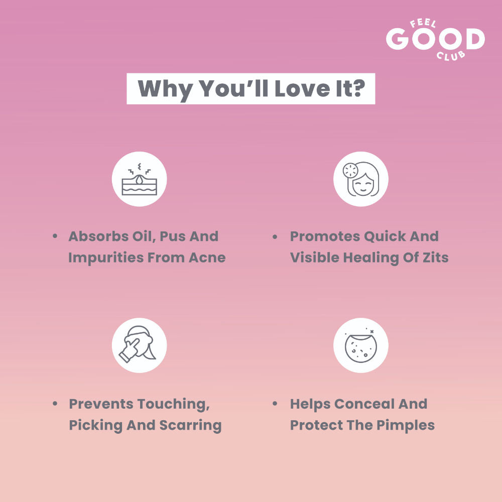 Feel Good Club Pimple Patch With Hydrocolloid & Salicylic Acid For Acne Healing & Spot Correction