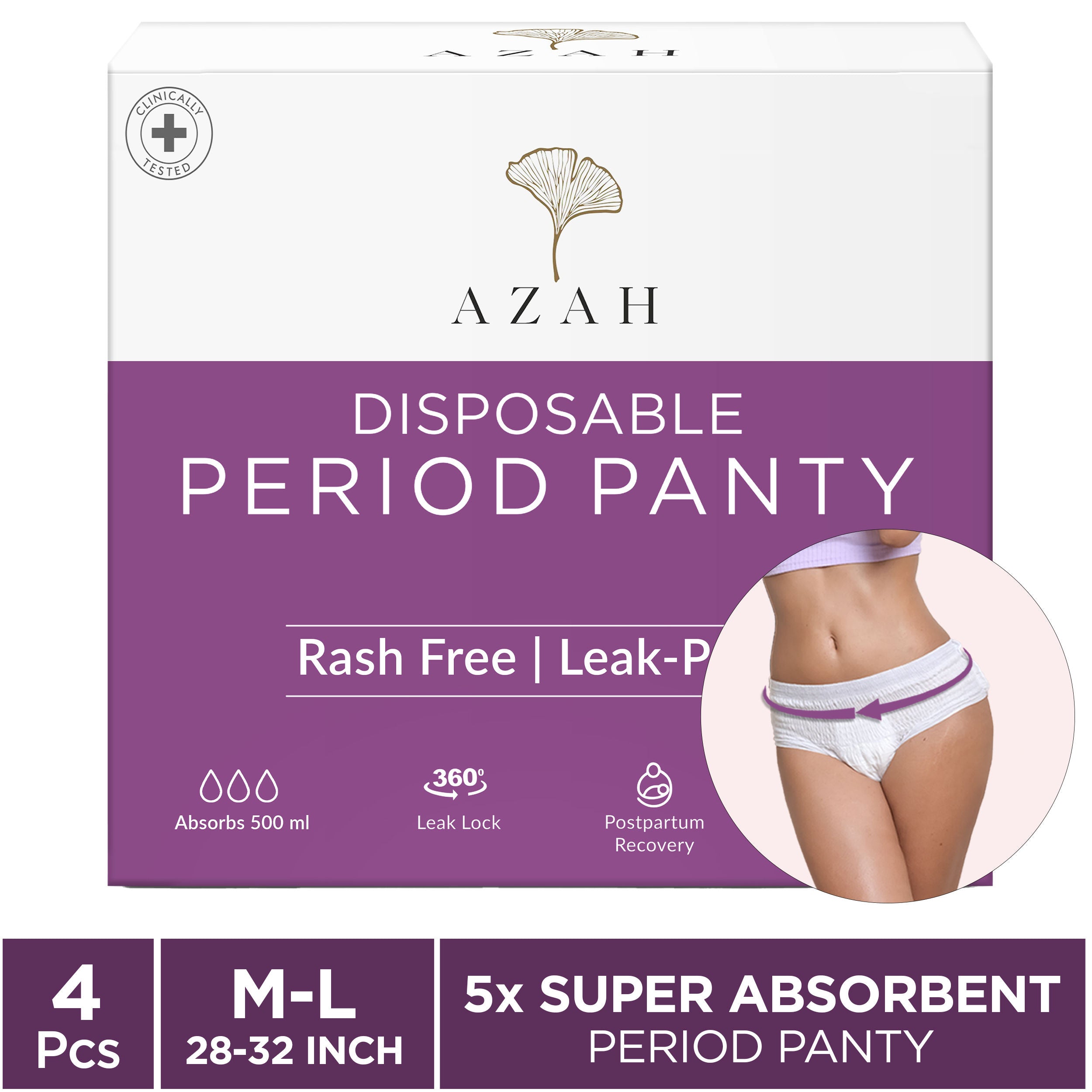 Azah XXXL Night Sanitary Pads For Women, Extra Large Night Pads , 3x More Leakproof - Box of 8