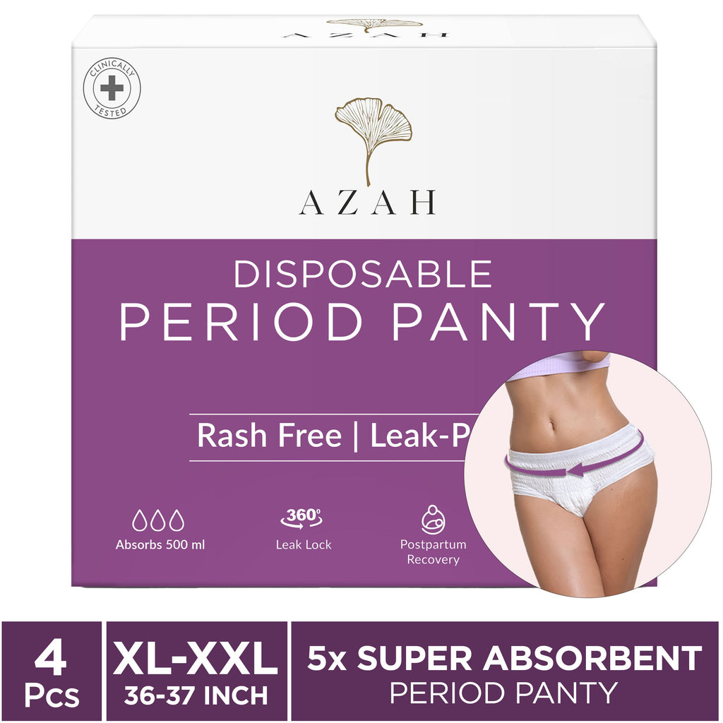 Azah XXXL Night Sanitary Pads For Women, Extra Large Night Pads , 3x More Leakproof - Box of 8