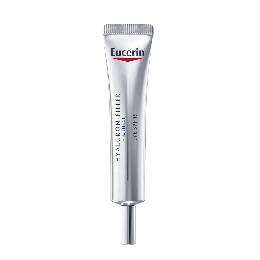 Eucerin Hyaluron-Filler Eye Cream SPF 15 with Hyaluronic Acid & Glycerin, 3X Effect – Reduces Fine Lines & Puffiness