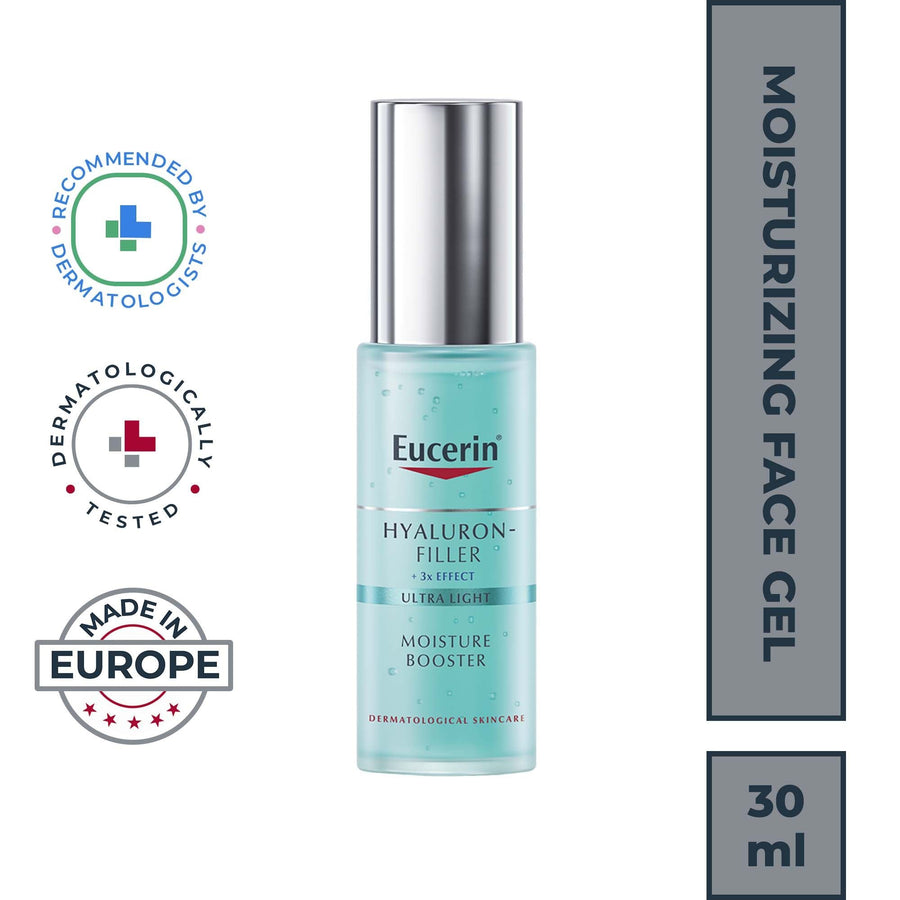 Eucerin Hyaluron-Filler Moisture Booster with Hyaluronic Acid & Glycerin, 3X Effect – Plumps, Hydrates, Reveals Younger -Looking Skin