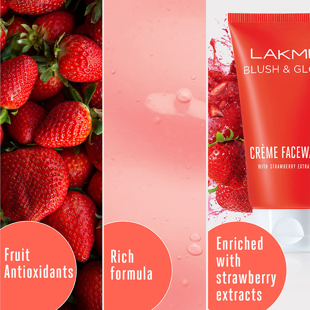 Lakme Blush & Glow Strawberry Creme Face Wash
