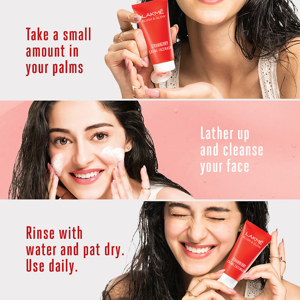 Lakme Blush & Glow Strawberry Creme Face Wash