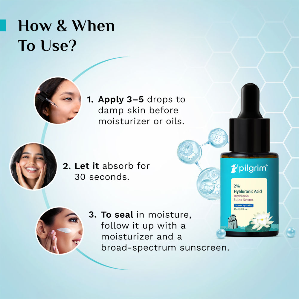 Pilgrim 2% Hyaluronic Acid Hydration Super Serum for Glowing Face