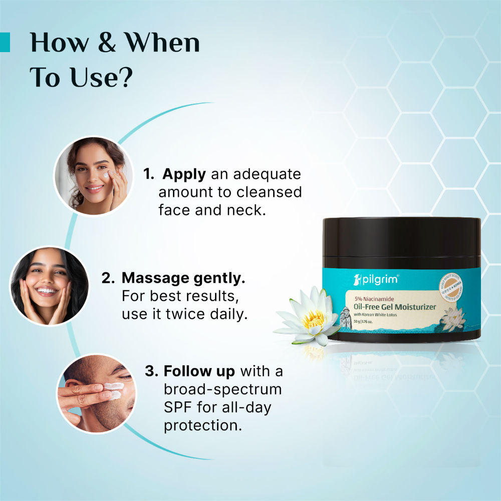 Pilgrim Oil-Free Gel Moisturiser with Hyaluronic Acid for Acne
