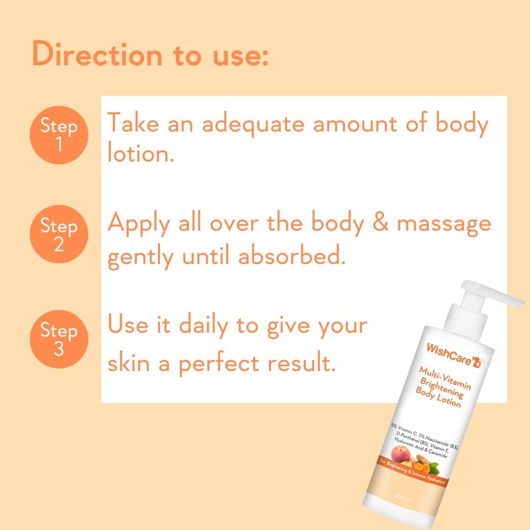 WishCare Multi-Vitamin Brightening Body Lotion for Glowing Skin-Reduces Pigmentation & Dark Spots