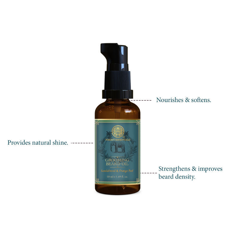 Forest Essentials Grooming Beard Oil - Light, Non Sticky, Natural Beard Growth Oil For Daily Use