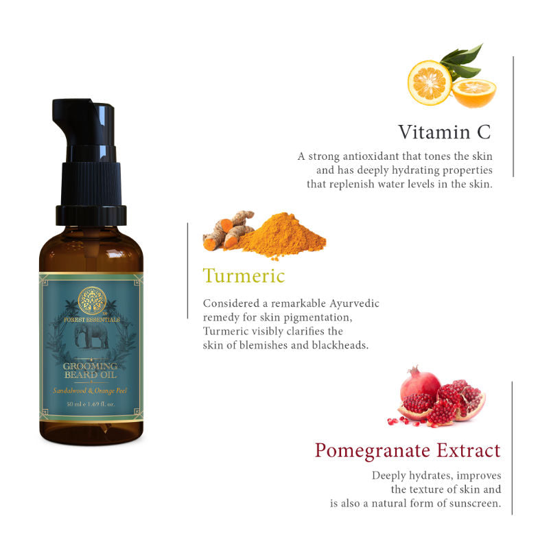 Forest Essentials Grooming Beard Oil - Light, Non Sticky, Natural Beard Growth Oil For Daily Use
