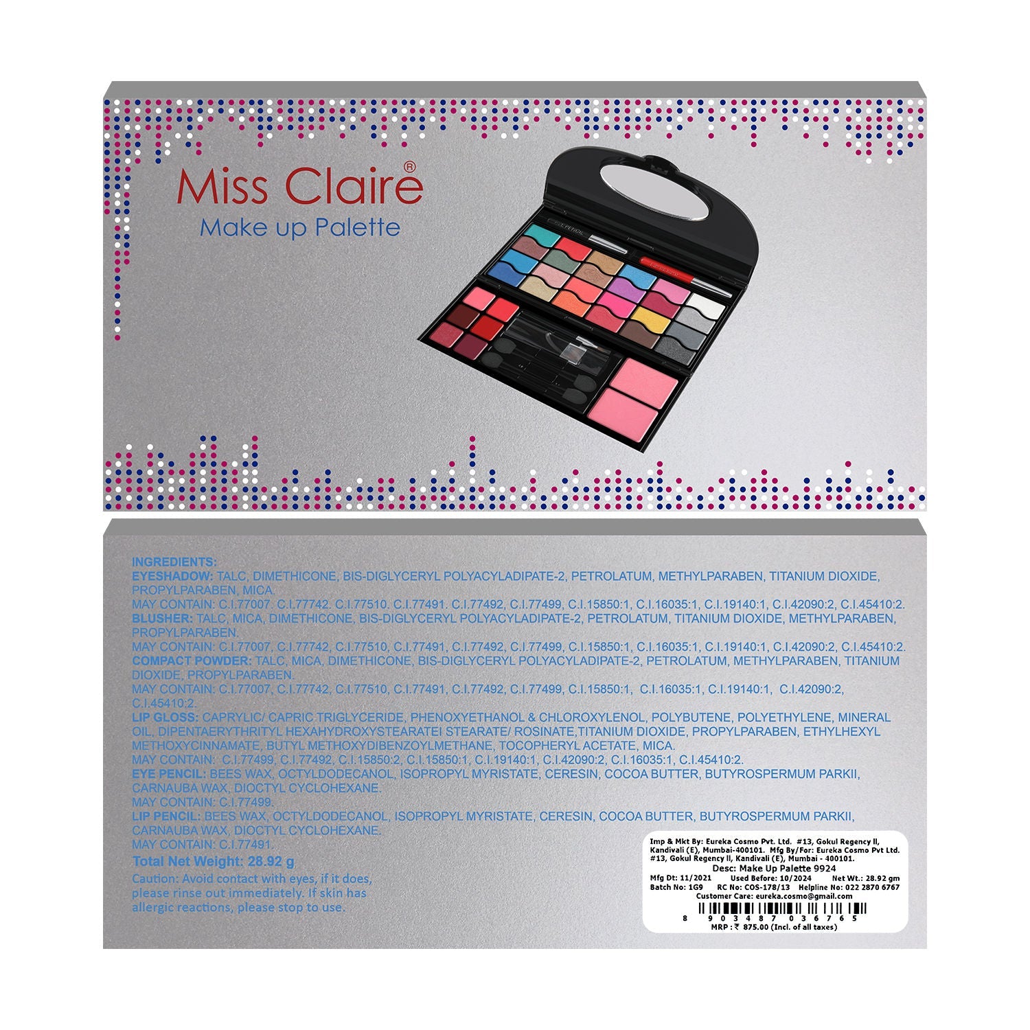Miss Claire Makeup Palette 9924