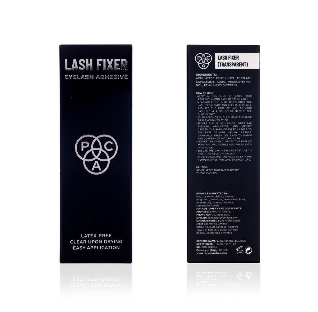 PAC Lash Fixer Eyelash Adhesive Transparent - 24H Hold, Quick Drying, Waterproof, Ultra Thin Brush