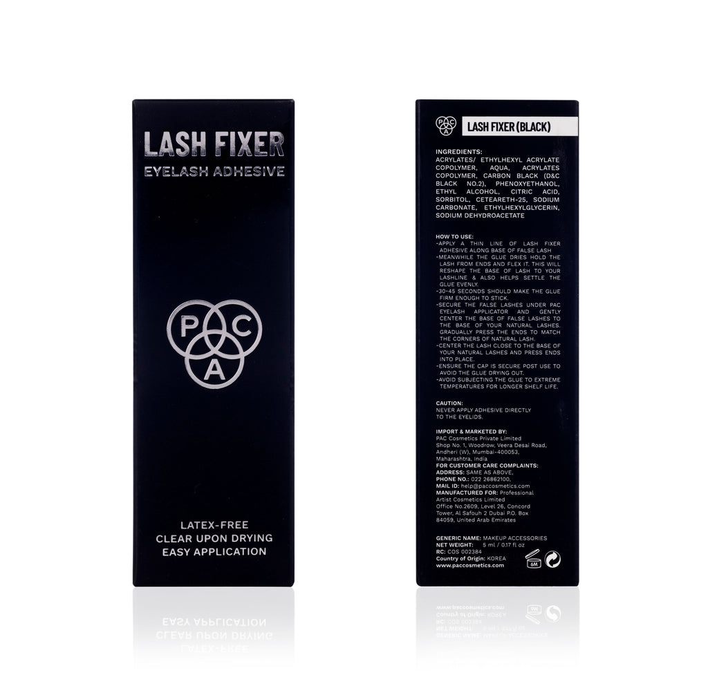 PAC Lash Fixer Eyelash Adhesive Black - 24H Hold, Quick Drying, Waterproof, Ultra Thin Brush