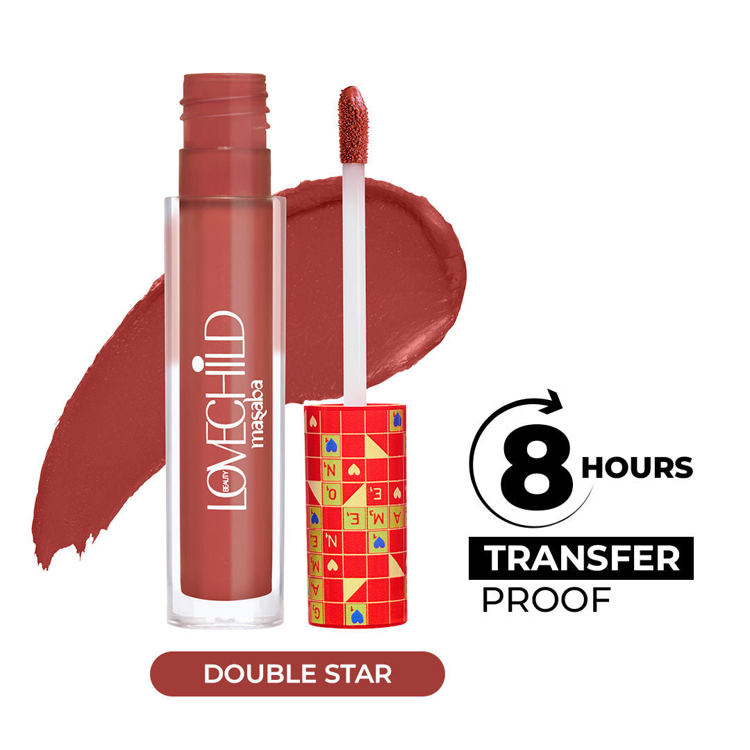 LoveChild Masaba Mad Matte Tranfer-proof Long Lasting Liquid Lipstick, Enriched with Jojoba & Macademia Oil