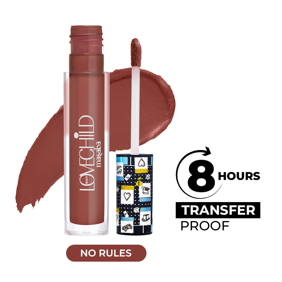 LoveChild Masaba Mad Matte Tranfer-proof Long Lasting Liquid Lipstick, Enriched with Jojoba & Macademia Oil
