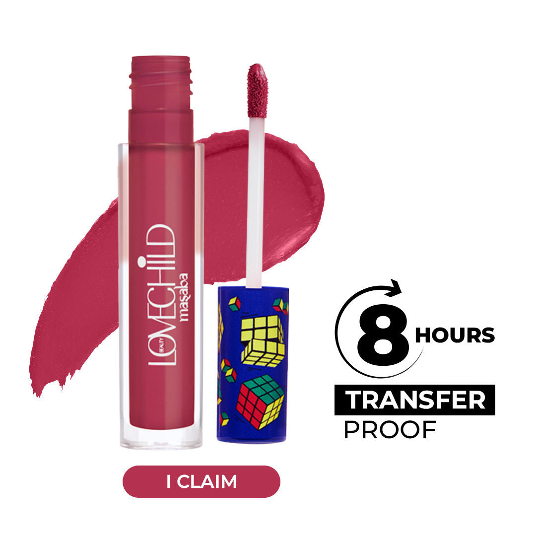 LoveChild Masaba Mad Matte Tranfer-proof Long Lasting Liquid Lipstick, Enriched with Jojoba & Macademia Oil