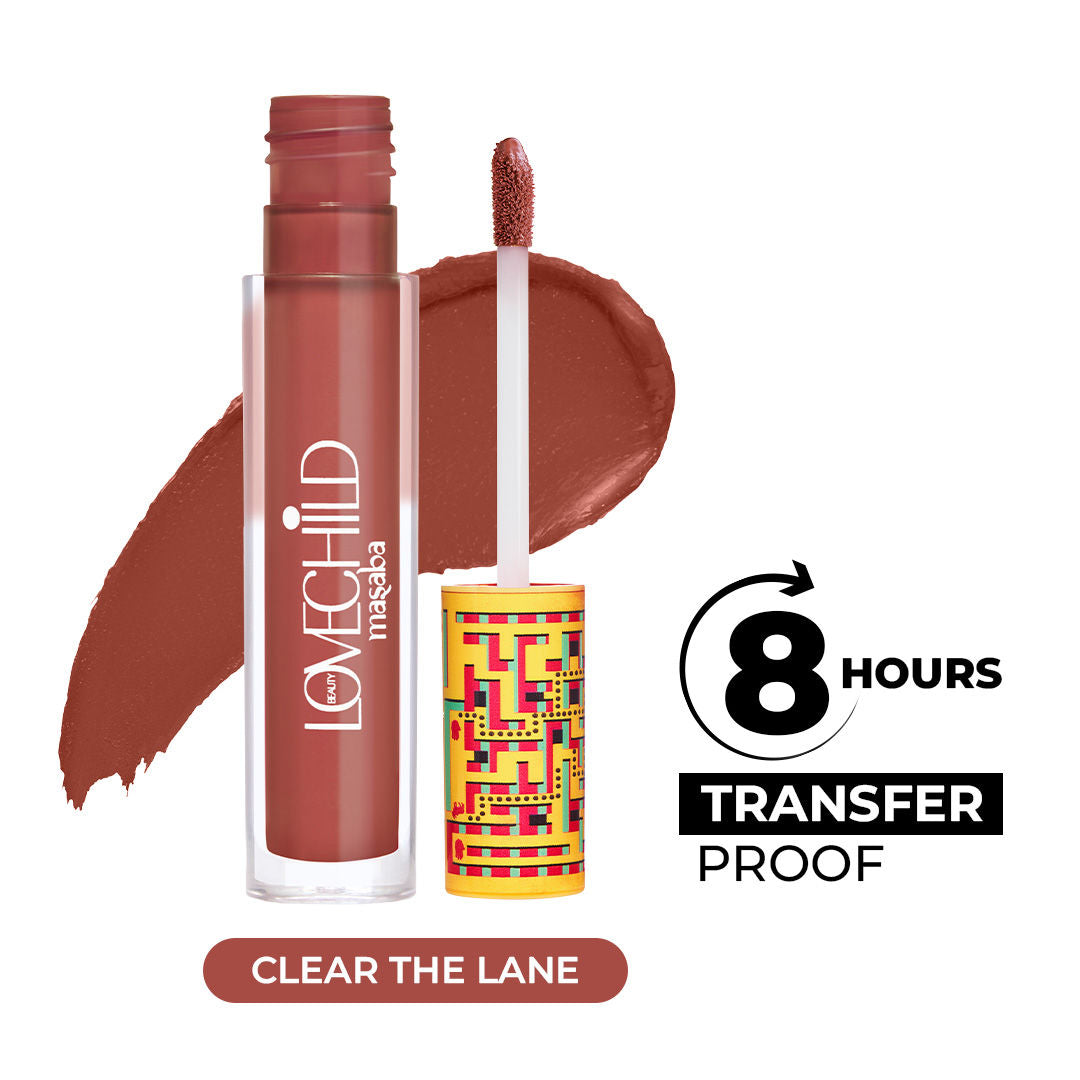 LoveChild Masaba Mad Matte Tranfer-proof Long Lasting Liquid Lipstick, Enriched with Jojoba & Macademia Oil