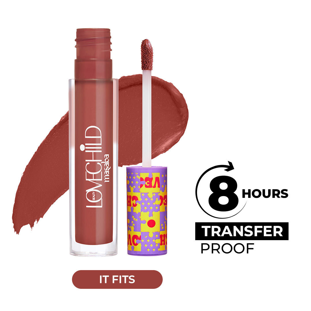 LoveChild Masaba Mad Matte Tranfer-proof Long Lasting Liquid Lipstick, Enriched with Jojoba & Macademia Oil