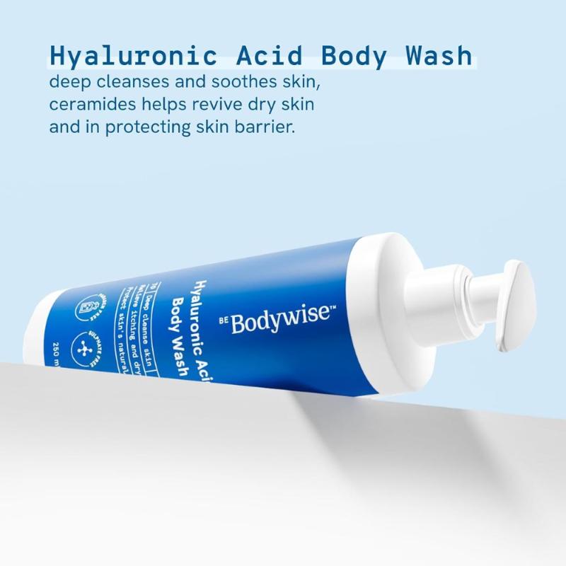 Be Bodywise Hyaluronic Acid Body Wash For Dry Skin - With 3 Essential Ceramides & Aloe Vera Extract