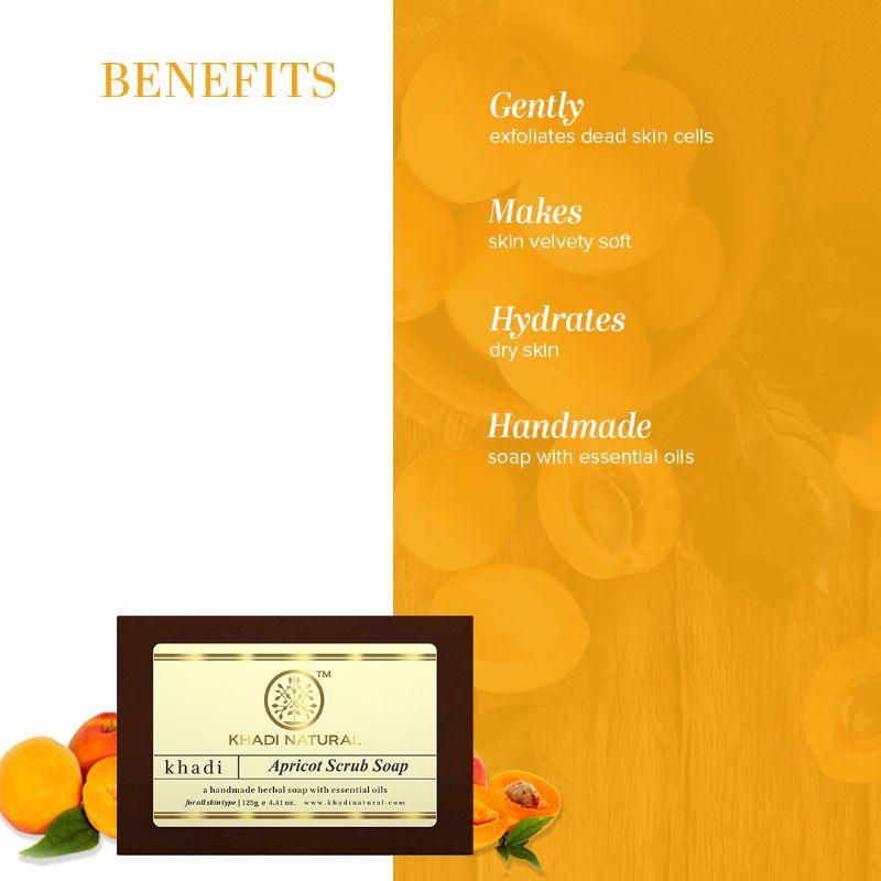 Khadi Natural Apricot Scrub Soap Deep cleanses skin