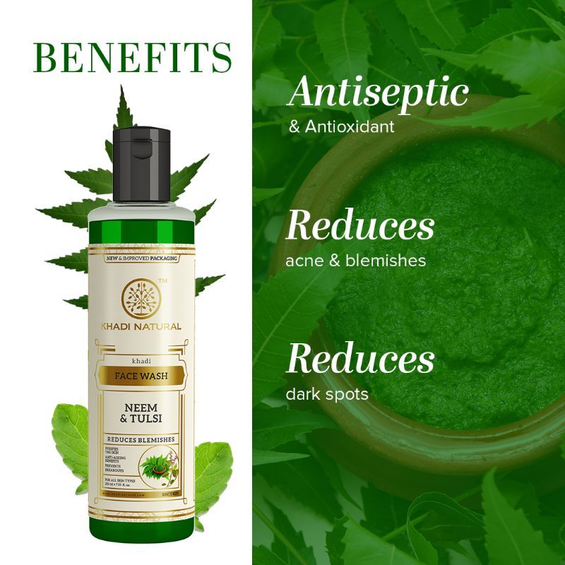 Khadi Natural Neem & Tulsi Face Wash Control Excess Oil