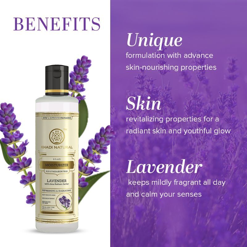 Khadi Natural Lavender Fairness Moisturizer Rehydrates Dry Skin SLS & Paraben Free