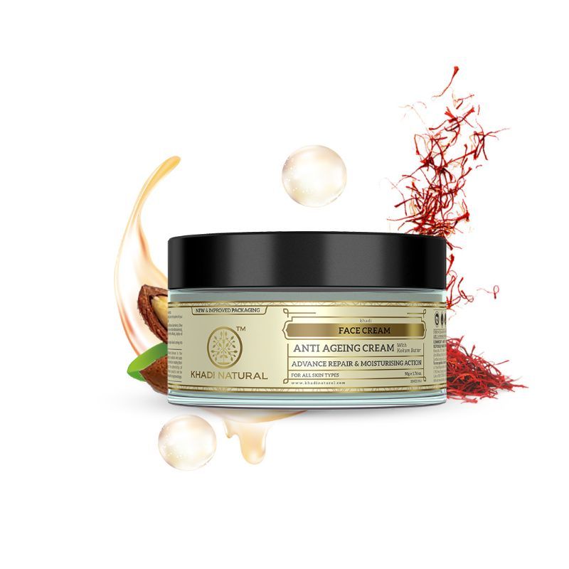 Khadi Natural Anti Ageing Cream Reduce Fine Lines & Wrinkles
