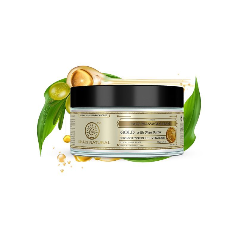 Khadi Natural Gold Face Massage Cream Removes Dead Cells