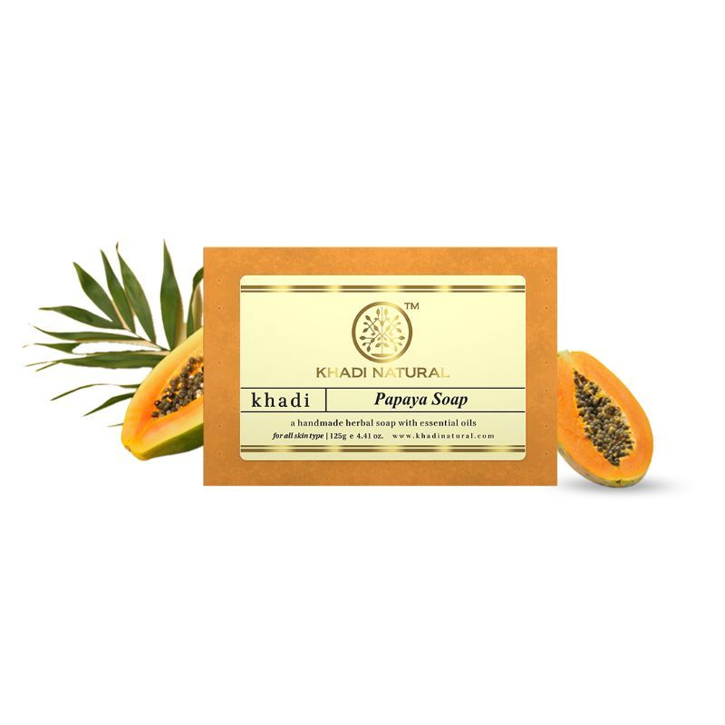 Khadi Natural Papaya Handmade Soap Reduce Wrinkles & Fine Lines