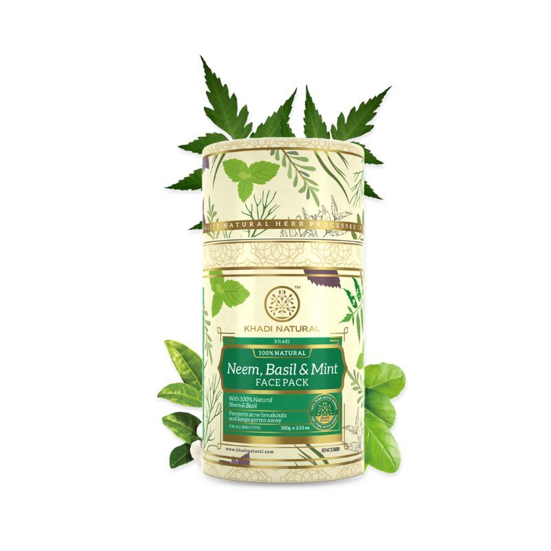 Khadi Natural Neem Basil & Mint Face Pack Anti Acne & Anti Germ