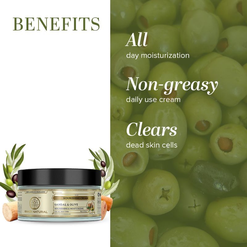 Khadi Natural Sandal & Olive Face Nourishing Cream Soft & Supple Skin