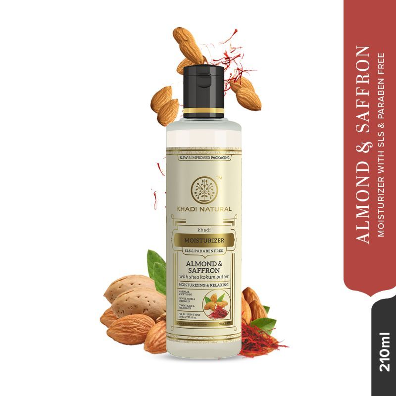 Khadi Natural Almond and Saffron Moisturizers SLS & Paraben Free