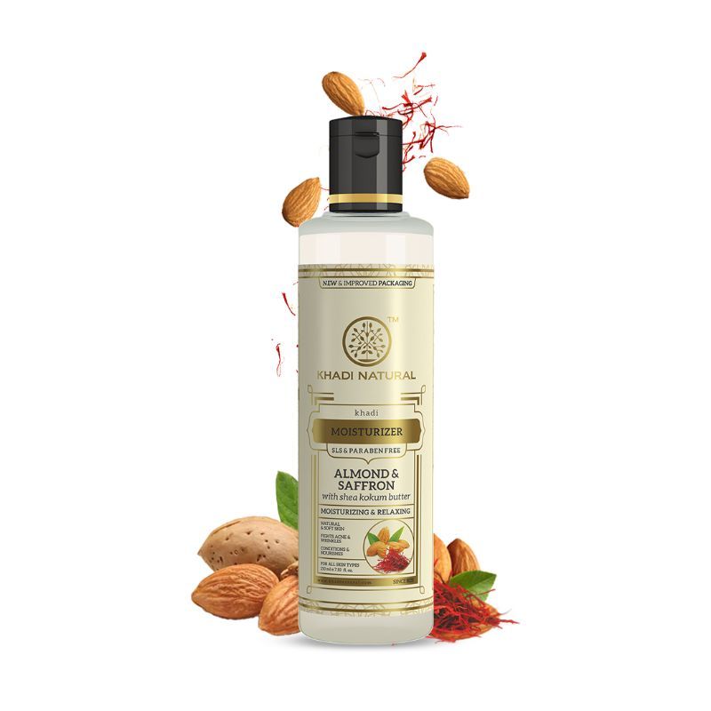 Khadi Natural Almond and Saffron Moisturizers SLS & Paraben Free
