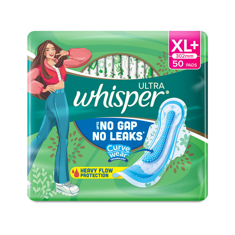 Whisper Ultra Clean Thin XL+ Sanitary Pads-Hygiene & Comfort with Soft Wings & Dry top sheet,150 Pad