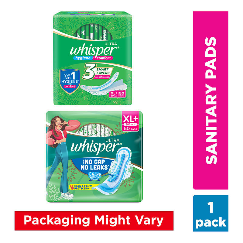 Whisper Ultra Clean Thin XL+ Sanitary Pads-Hygiene & Comfort with Soft Wings & Dry top sheet,150 Pad