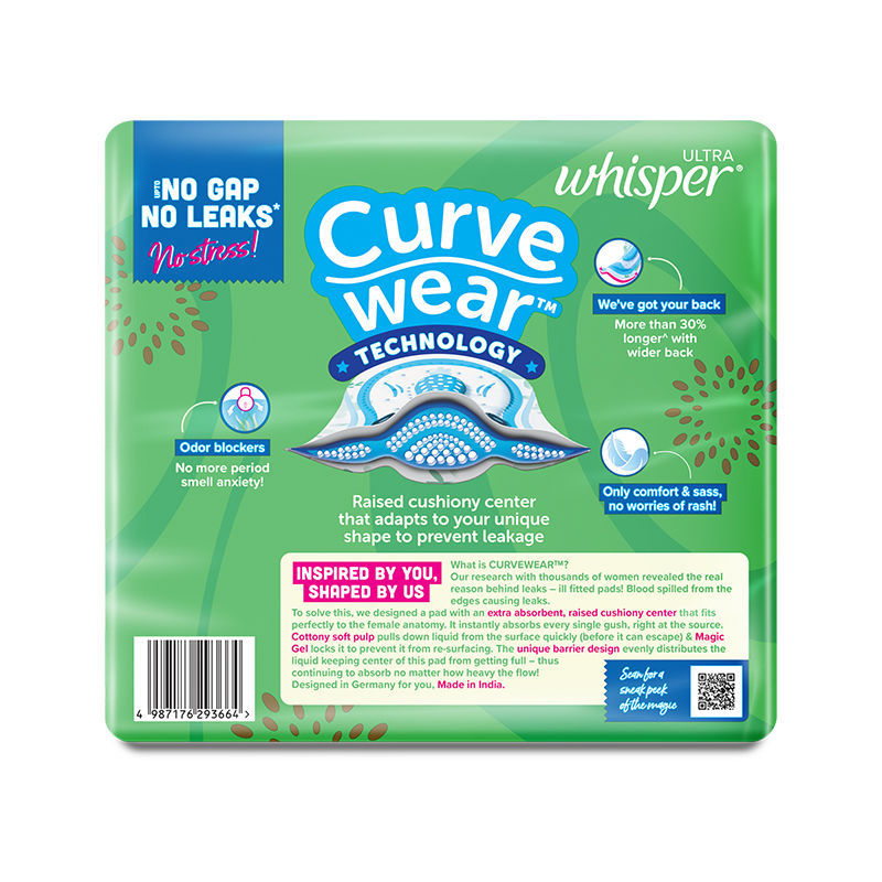 Whisper Ultra Clean Thin XL+ Sanitary Pads-Hygiene & Comfort with Soft Wings & Dry top sheet,150 Pad