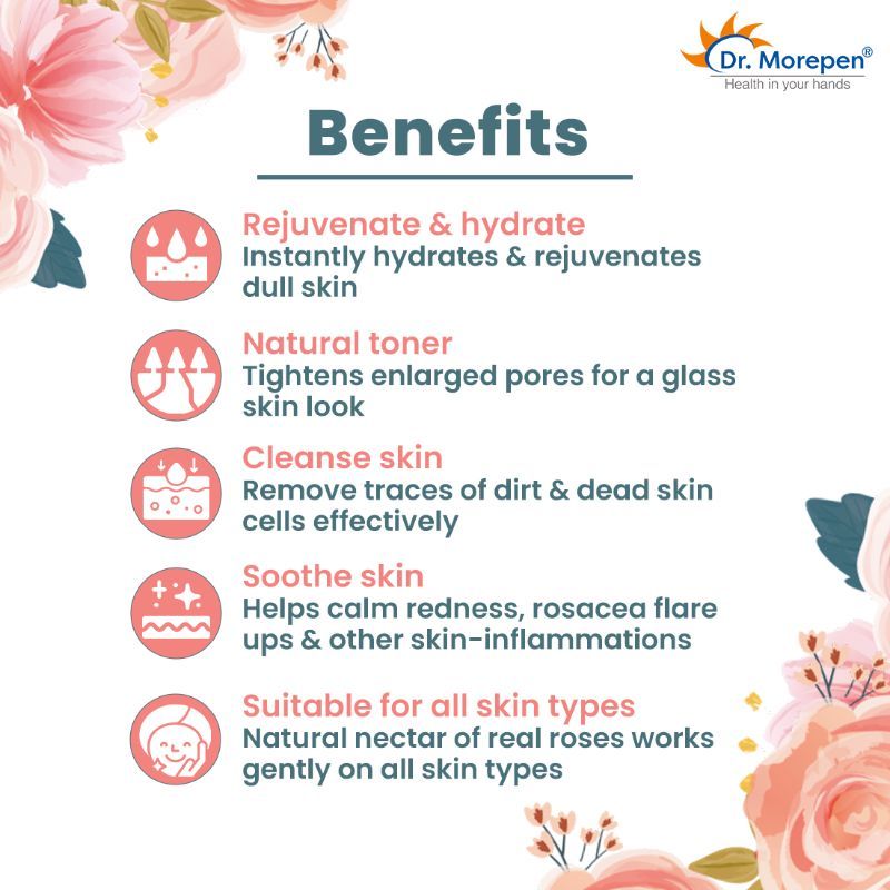 Dr. Morepen Rose Water Pure & Natural For All Skin Type 100% Herbal Premium Quality