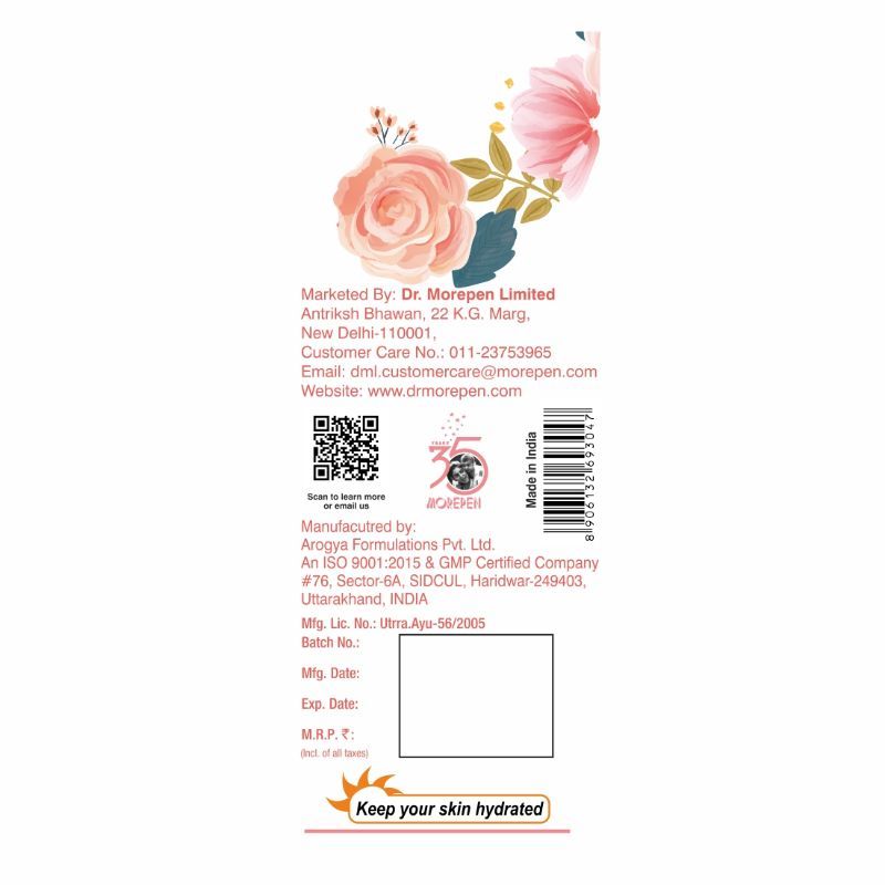Dr. Morepen Rose Water Pure & Natural For All Skin Type 100% Herbal Premium Quality