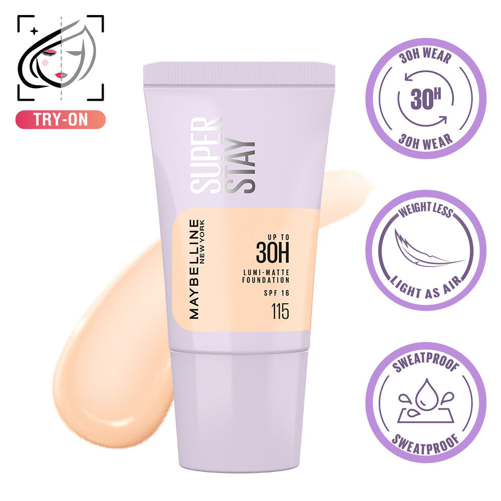 Maybelline New York Super Stay Lumi-Matte Foundation-30Hr Wear-Lightweight-Normal-Dry Skin