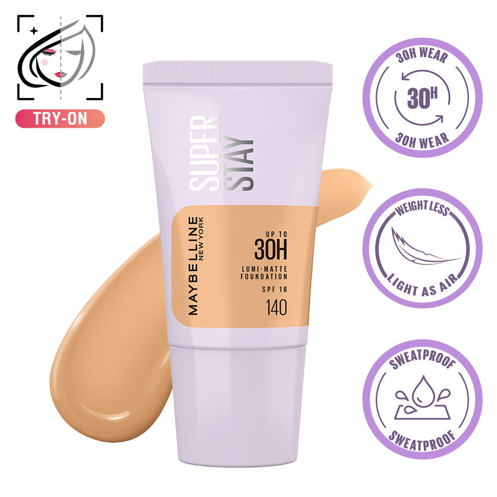 Maybelline New York Super Stay Lumi-Matte Foundation-30Hr Wear-Lightweight-Normal-Dry Skin