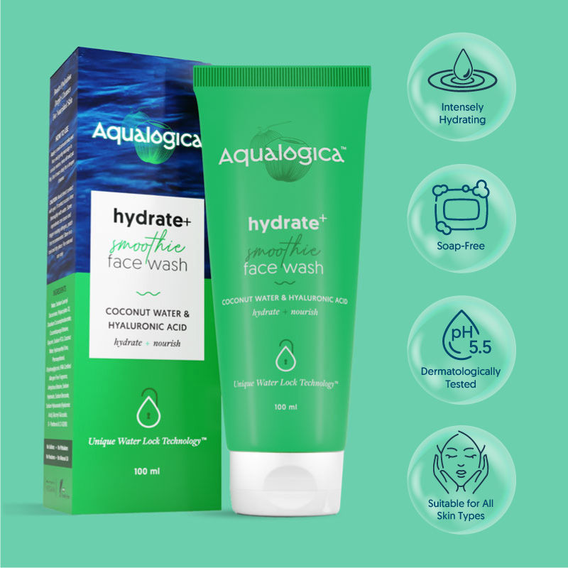 Aqualogica Hydrate+ Smoothie Face Wash with Coconut Water & Hyaluronic Acid