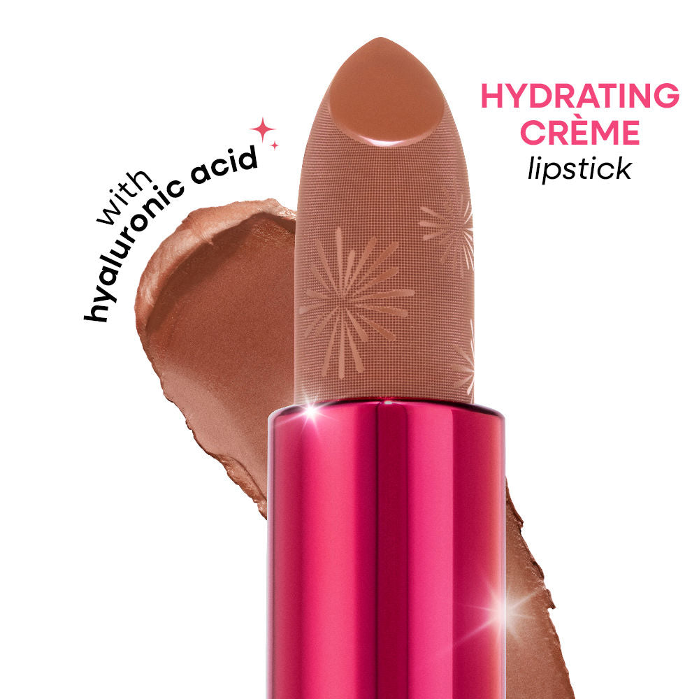 Nykaa Ultra Silk Hydrating Satin Serum Creme Glitter Lipstick with Hyaluronic Acid