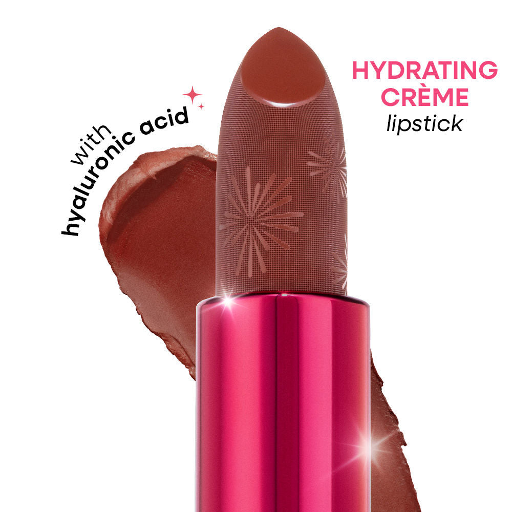 Nykaa Ultra Silk Hydrating Satin Serum Creme Glitter Lipstick with Hyaluronic Acid