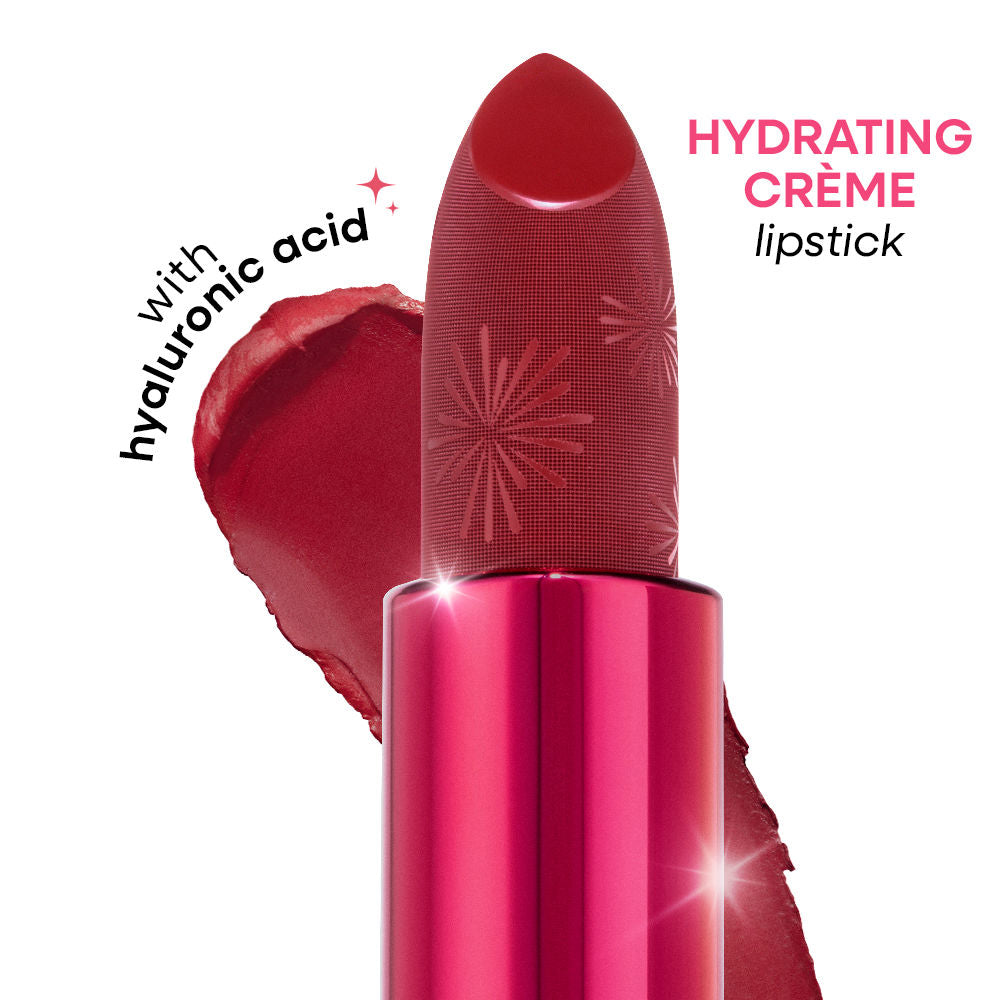 Nykaa Ultra Silk Hydrating Satin Serum Creme Glitter Lipstick with Hyaluronic Acid