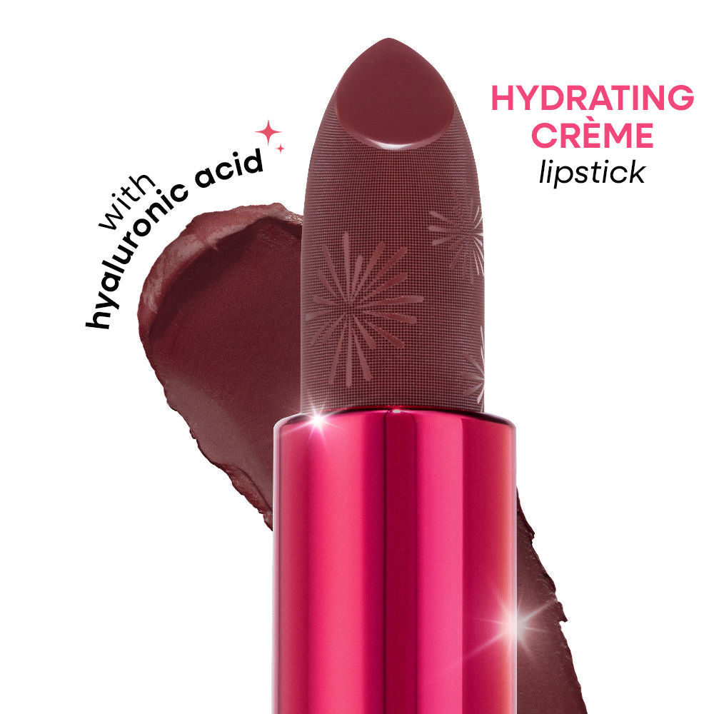 Nykaa Ultra Silk Hydrating Satin Serum Creme Glitter Lipstick with Hyaluronic Acid