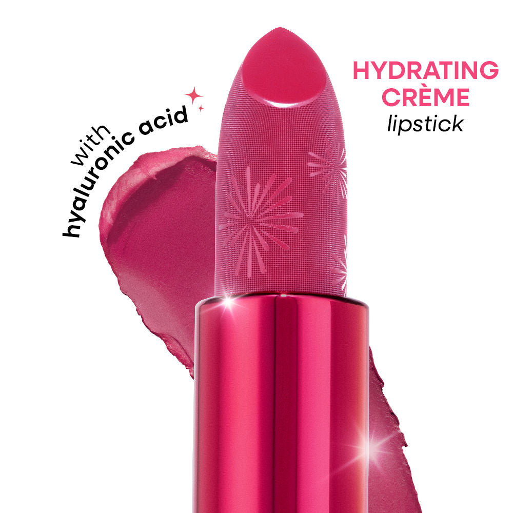 Nykaa Ultra Silk Hydrating Satin Serum Creme Glitter Lipstick with Hyaluronic Acid