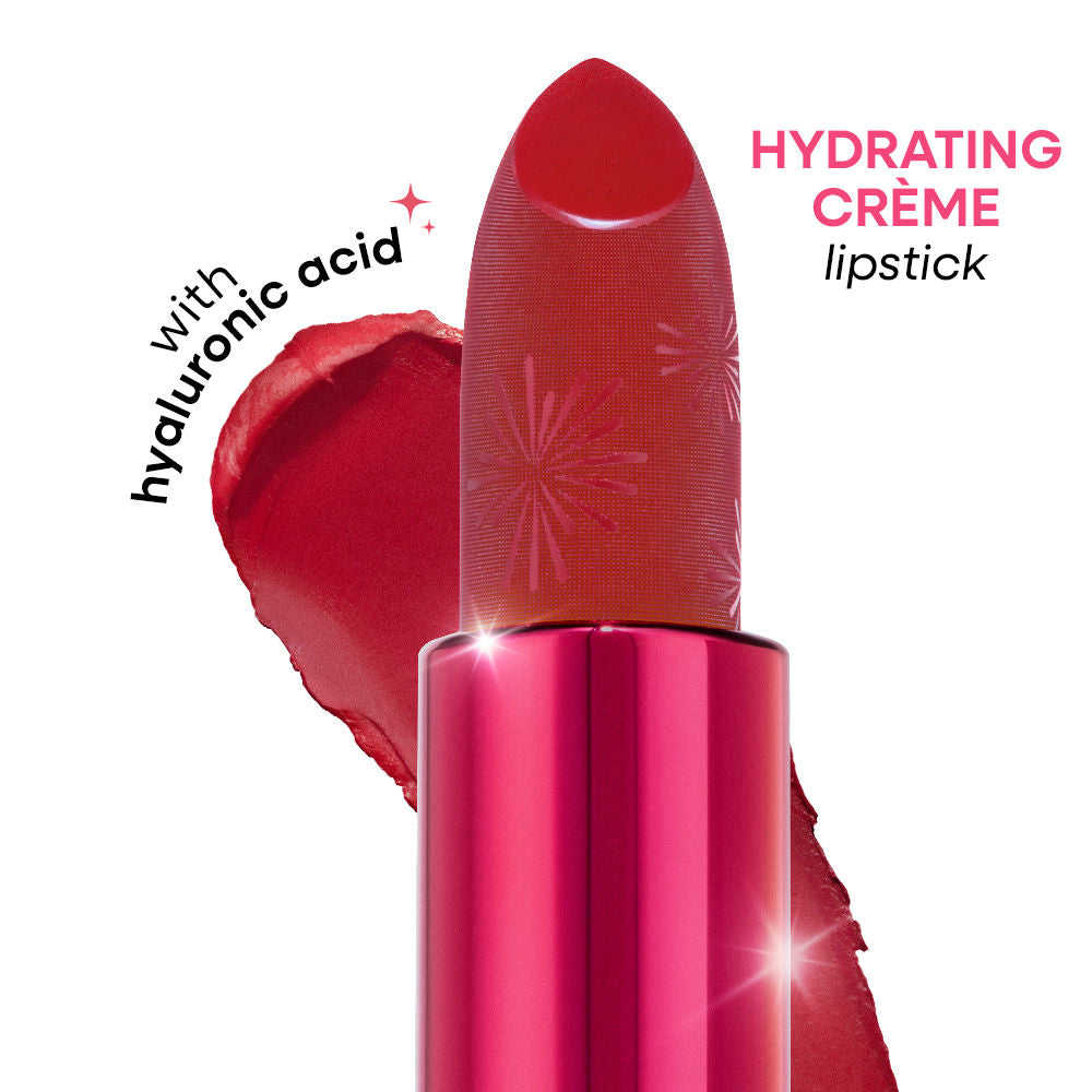 Nykaa Ultra Silk Hydrating Satin Serum Creme Glitter Lipstick with Hyaluronic Acid