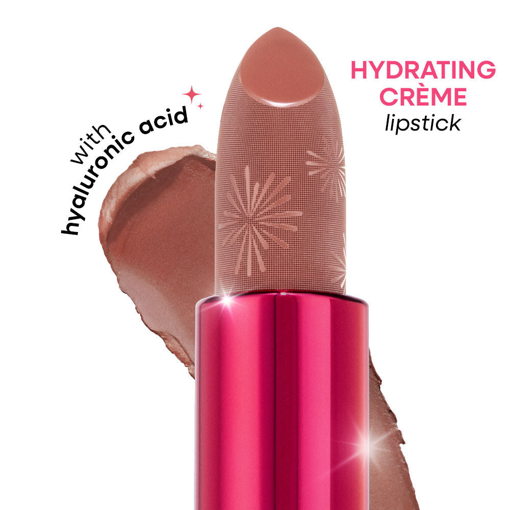 Nykaa Ultra Silk Hydrating Satin Serum Creme Glitter Lipstick with Hyaluronic Acid